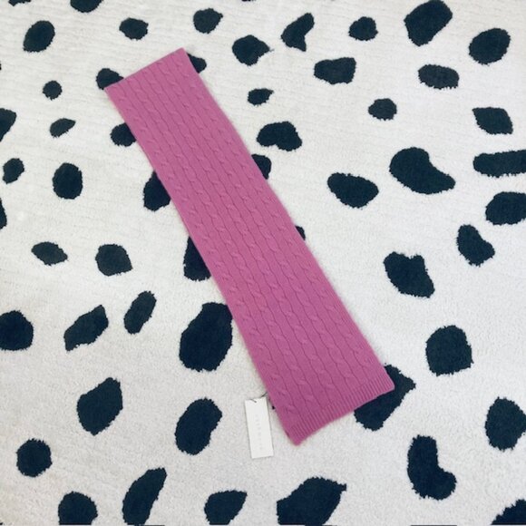 NWT 100% Cashmere $165 Nordstrom Pink Cable Knit Warm Winter Luxe Classic Scarf - Picture 4 of 8